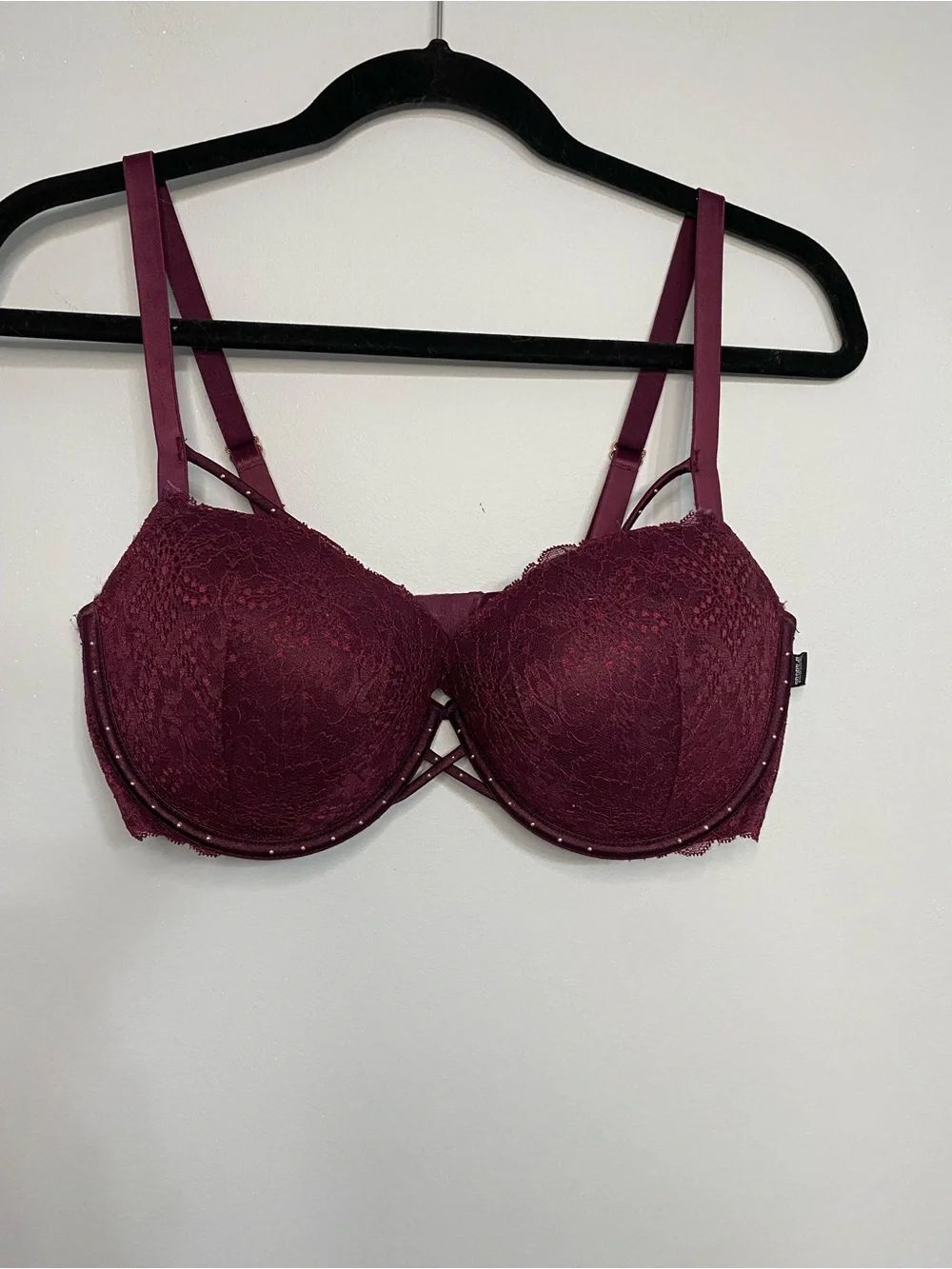 Pink Victoria’s Secret Date Push-Up Burgundy Bra Women’s Size 36DD